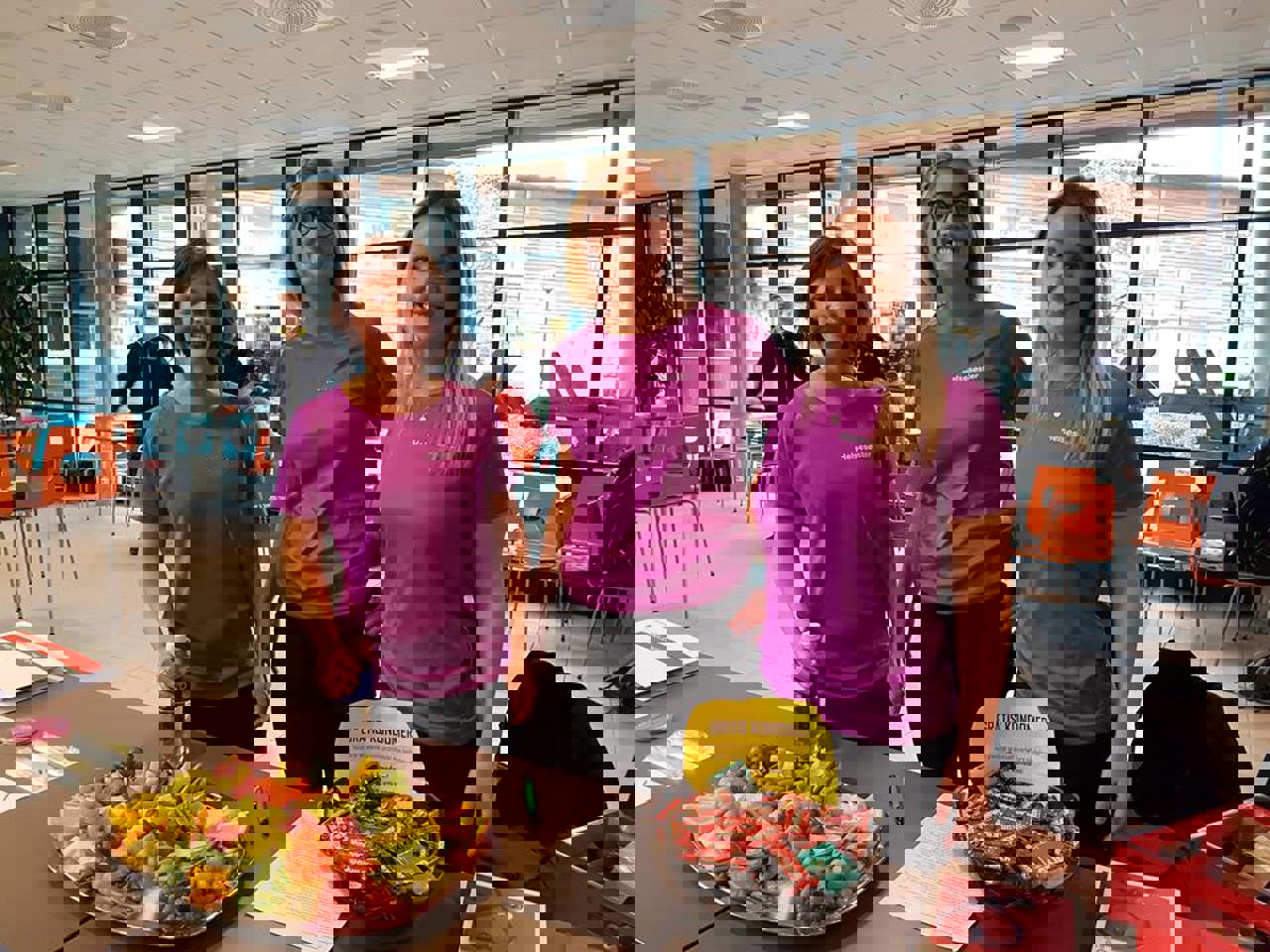 Tre damer frå helsetenesta på stand på verdas prevensjonsdag Foto: Stryn vgs