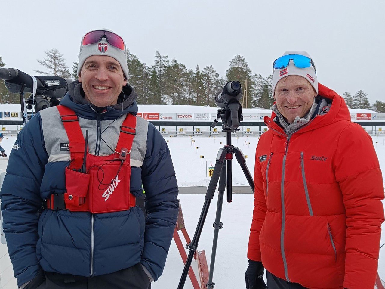 Bilde av trenarane på landslinja. Foto: Stryn vgs